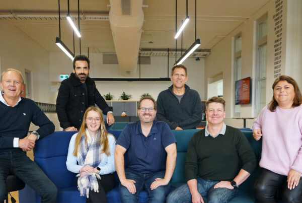 Apxium team members in Stone & Chalk co-working space