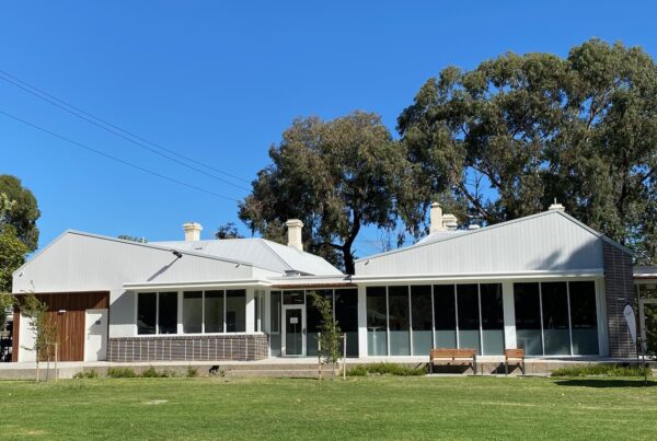 A view from the park of the cottages at Edmund Avenue, Unley
